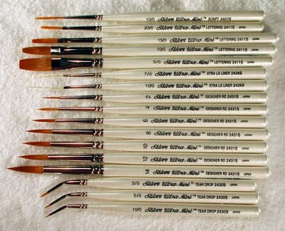 Silver Brush Ultra Mini Series Paint Brush Size 20 Fan Bristle Taklon  Filament Pearl White - Office Depot