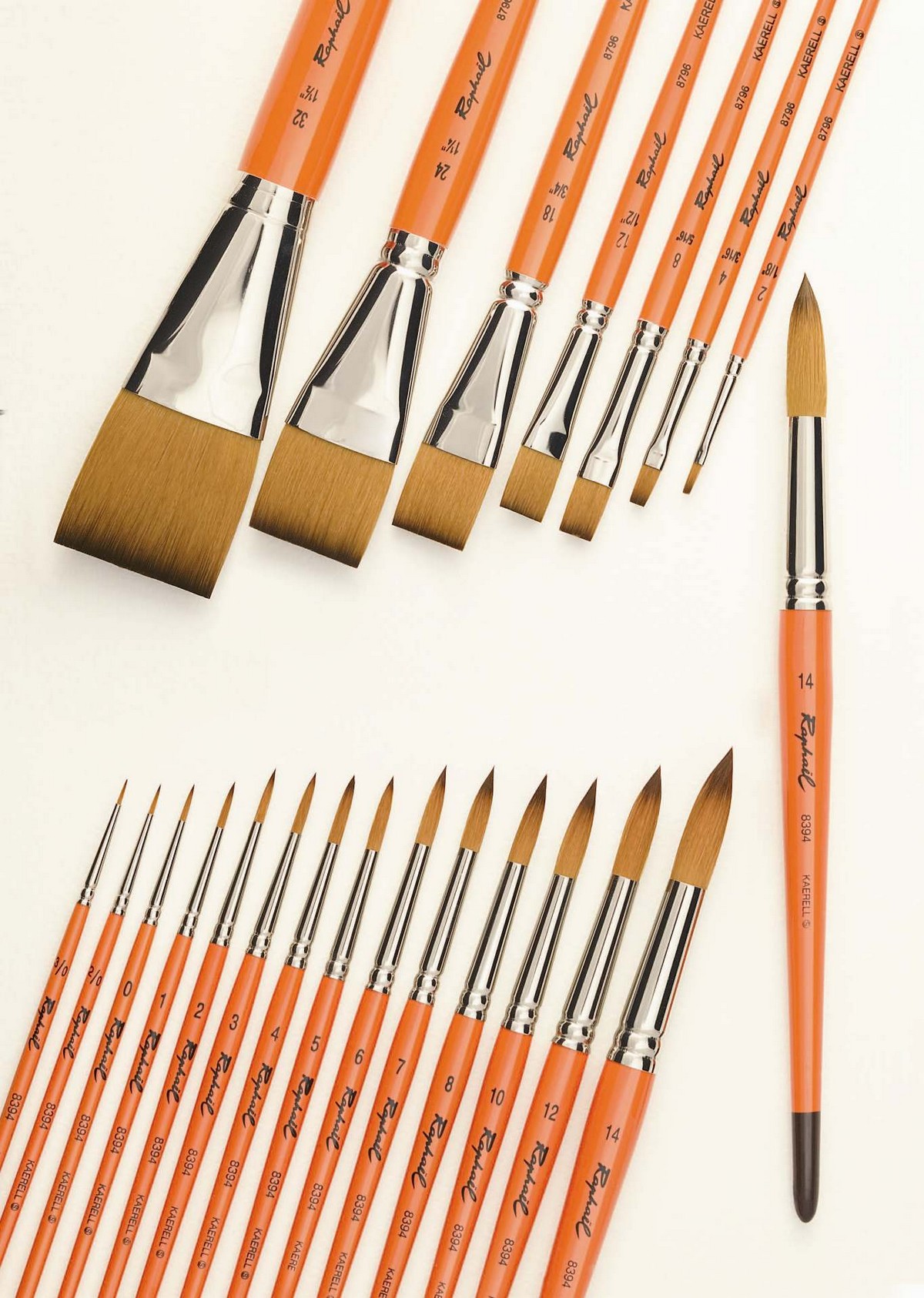 Paint Brush Set - 7 Travel Brushes Ultra Short Handle (Black
