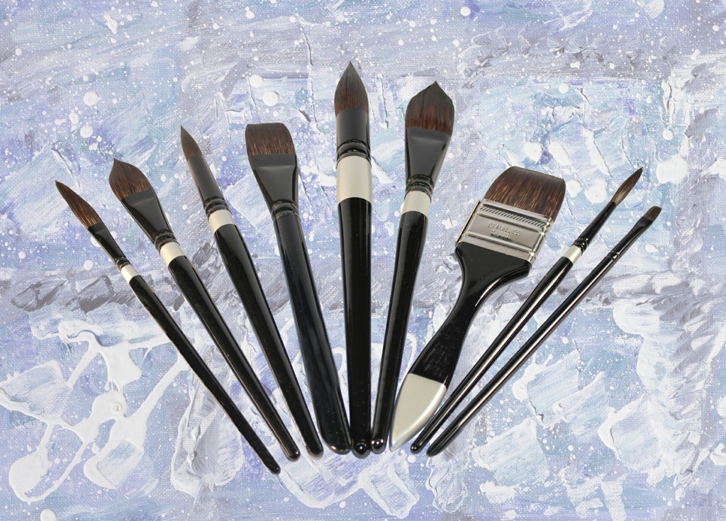 Silver Brush Limited Black Velvet Watercolor Brush Set 3-pkg-round