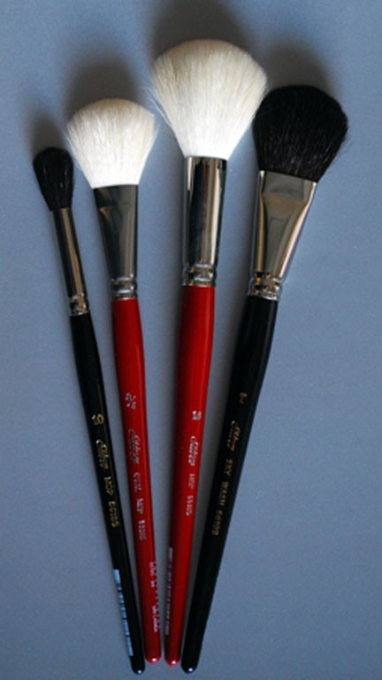 Silver Brush SMS-5599S Silver Mop Short Handle Multi Media Brush Set, 4 per Pack